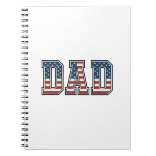 Patriotischer Vater Flaggen-Lettering-Vektor-Desig Notizblock