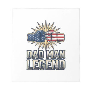 Patriotischer Vater Mann Legende Vintage T-Shirt D Notizblock