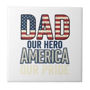 Patriotischer Vater Unser Held Vintage-Vater-Shirt Fliese