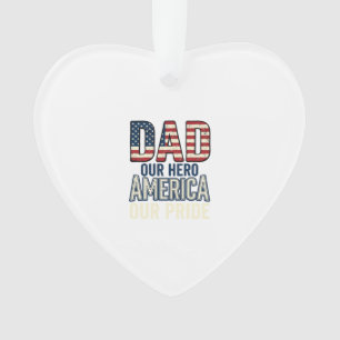 Patriotischer Vater Unser Held Vintage-Vater-Shirt Ornament