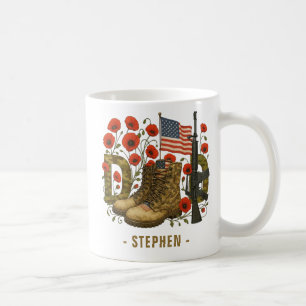 Patriotischer Vater - USA-Flagge mit Kampfstiefeln Kaffeetasse