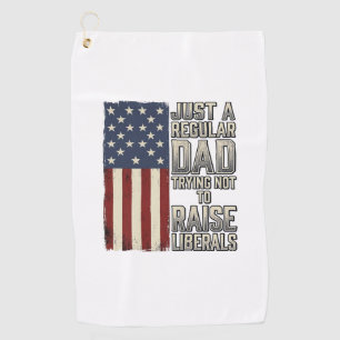 Patriotischer Vater Vintage-Flagge-Zitat-Shirt-Des Golfhandtuch