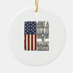 Patriotischer Vater Vintage-Flagge-Zitat-Shirt-Des Keramik Ornament