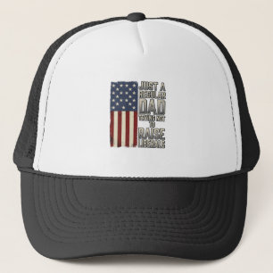 Patriotischer Vater Vintage-Flagge-Zitat-Shirt-Des Truckerkappe