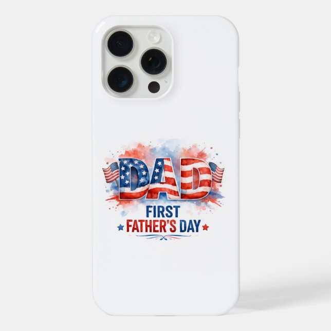 Patriotischer Vatertag iPhone Hülle (Rückseite)