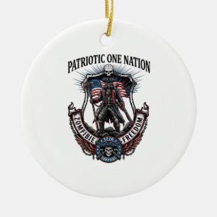 Patriotischer Verrückter Weg 1776 Krieger Zombie A Keramik Ornament