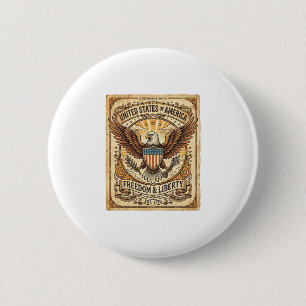 Patriotischer Vintage-Weißkopfseeadler abgenutzt Button