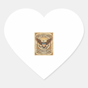 Patriotischer Vintage-Weißkopfseeadler abgenutzt Herz-Aufkleber