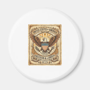 Patriotischer Vintage-Weißkopfseeadler abgenutzt Magnet