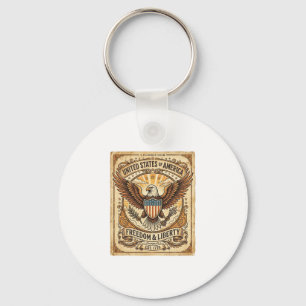 Patriotischer Vintage-Weißkopfseeadler abgenutzt Schlüsselanhänger