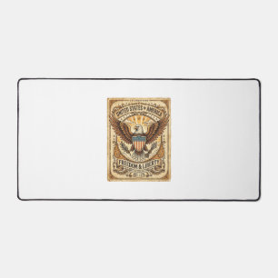 Patriotischer Vintage-Weißkopfseeadler abgenutzt Schreibtischunterlage