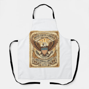 Patriotischer Vintage-Weißkopfseeadler abgenutzt Schürze