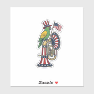 Patriotischer Vogel Vintage-Stich Musik-Shirt-Desi Aufkleber