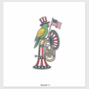 Patriotischer Vogel Vintage-Stich Musik-Shirt-Desi Aufkleber
