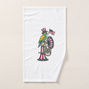 Patriotischer Vogel Vintage-Stich Musik-Shirt-Desi Handtuch