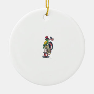 Patriotischer Vogel Vintage-Stich Musik-Shirt-Desi Keramik Ornament