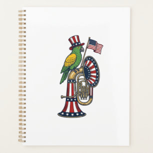 Patriotischer Vogel Vintage-Stich Musik-Shirt-Desi Planer