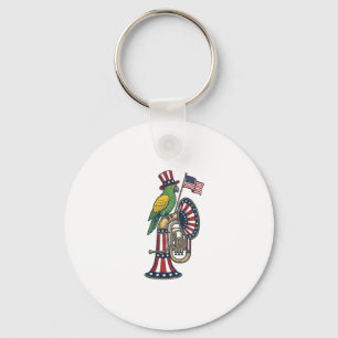 Patriotischer Vogel Vintage-Stich Musik-Shirt-Desi Schlüsselanhänger