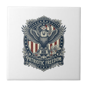Patriotischer Vogelbeobachter Vektorgrafik T-Shirt Fliese