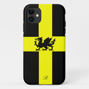 Patriotischer Wales-Drache-Gelb-Schwarzes iPhone 5 Case-Mate iPhone Hülle