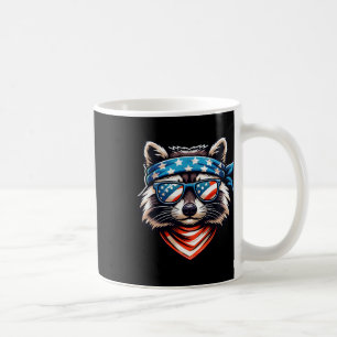 Patriotischer Waschbär 4. Juli Amerikanische Flagg Kaffeetasse