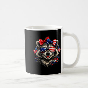 Patriotischer Waschbär lustiger amerikanischer Fla Kaffeetasse