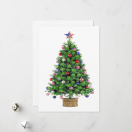 Patriotischer Weihnachtsbaum rot weiß blau USA Sto Feiertagskarte