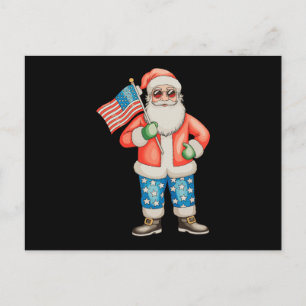 Patriotischer Weihnachtsmann Amerikanisches Weihna Feiertagspostkarte