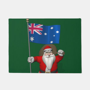Patriotischer Weihnachtsmann Besuch Australiens Fußmatte