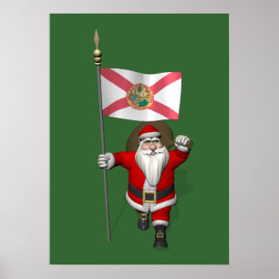 Patriotischer Weihnachtsmann Besuch von Florida Poster