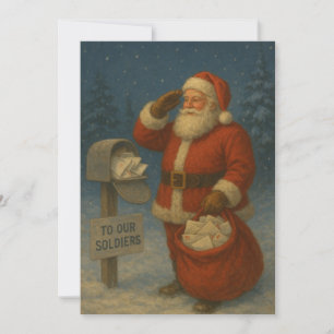 Patriotischer Weihnachtsmann Feiertagskarte