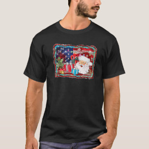 Patriotischer Weihnachtsmann mit amerikanischem Fl T-Shirt