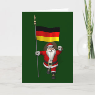 Patriotischer Weihnachtsmann mit deutschem Abschlu Feiertagskarte