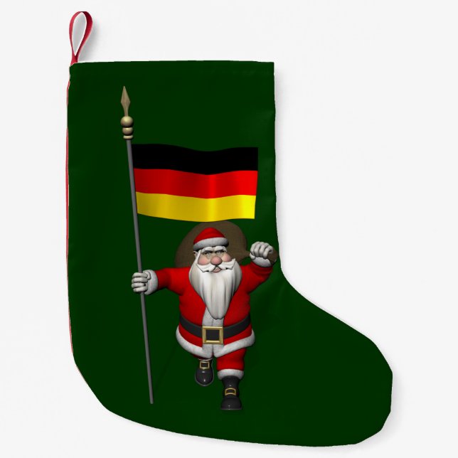 Patriotischer Weihnachtsmann mit deutschem Abschlu Kleiner Weihnachtsstrumpf (Vorderseite)