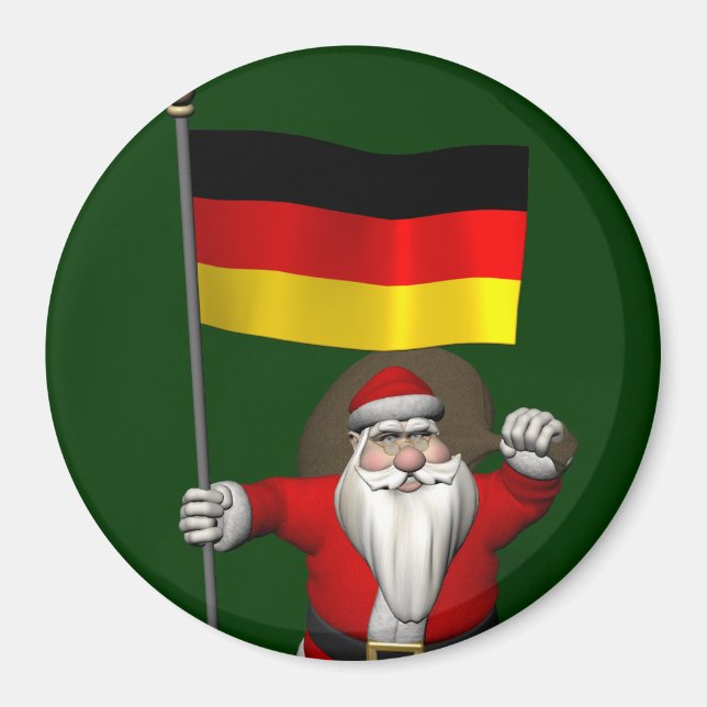 Patriotischer Weihnachtsmann mit deutschem Abschlu Magnet (Vorne)