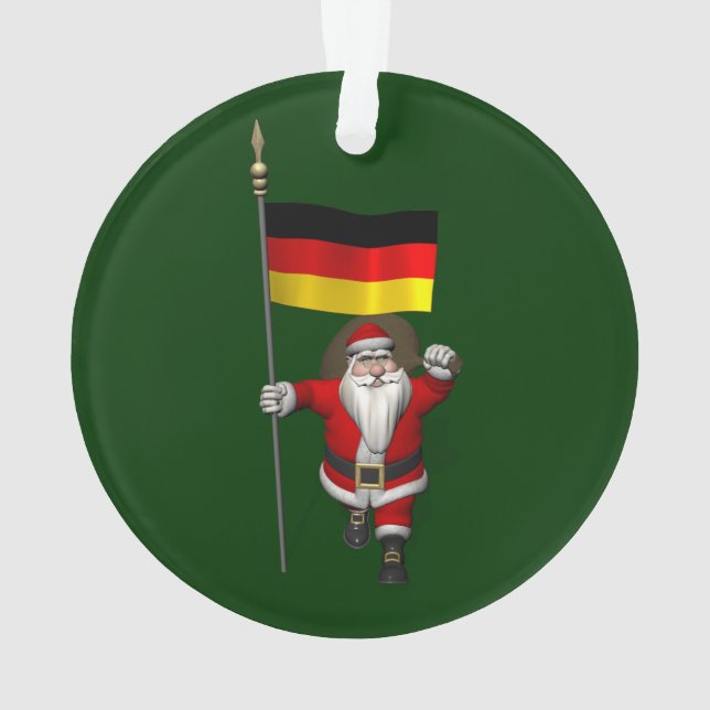 Patriotischer Weihnachtsmann mit deutschem Abschlu Ornament (Rückseite)