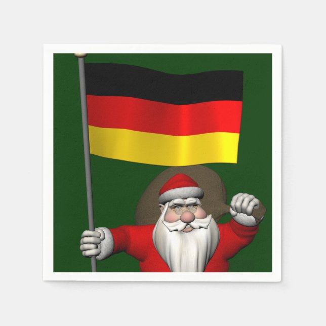 Patriotischer Weihnachtsmann mit deutschem Abschlu Serviette (Vorderseite)