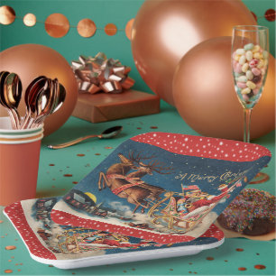 Patriotischer Weihnachtsmann Pappteller