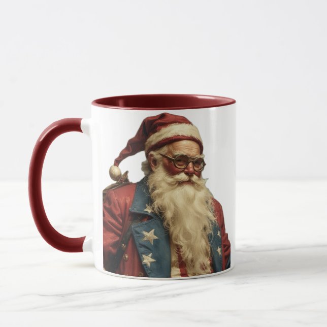 Patriotischer Weihnachtsmann Tasse (Links)