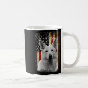 Patriotischer Weißer Deutscher Schäferhund Flagge Kaffeetasse