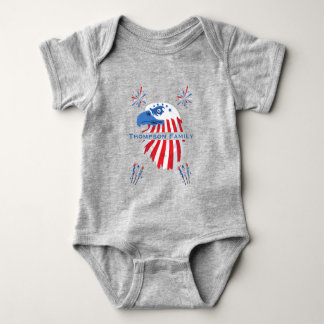 Patriotischer Weißkopfseeadler Amerika 250. 4. Jul Baby Strampler