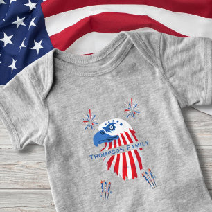 Patriotischer Weißkopfseeadler Amerika 250. 4. Jul Baby Strampler