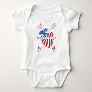 Patriotischer Weißkopfseeadler Amerika 250. 4. Jul Baby Strampler