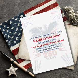 Patriotischer Weißkopfseeadler Amerika 250. 4. Jul Einladung