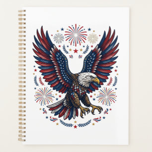 Patriotischer Weißkopfseeadler Feuerwerk Vintage V Planer