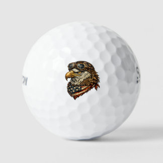 Patriotischer Weißkopfseeadler-Golfball mit USA-Fl Golfball