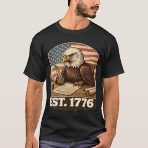 Patriotischer Weißkopfseeadler Gründervater 1776 T-Shirt