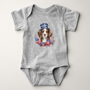 Patriotischer Welpe 4. Juli USA Unabhängigkeitstag Baby Strampler