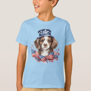 Patriotischer Welpe 4. Juli USA Unabhängigkeitstag T-Shirt