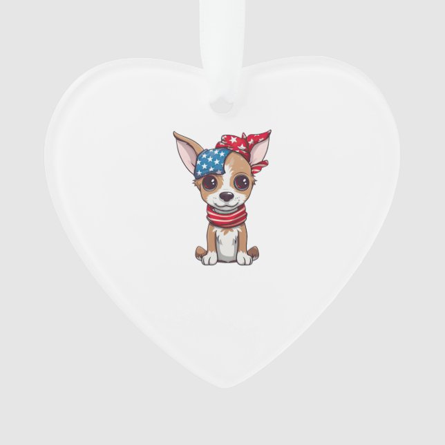 Patriotischer Welpe - Stil 4 Ornament (Vorderseite)
